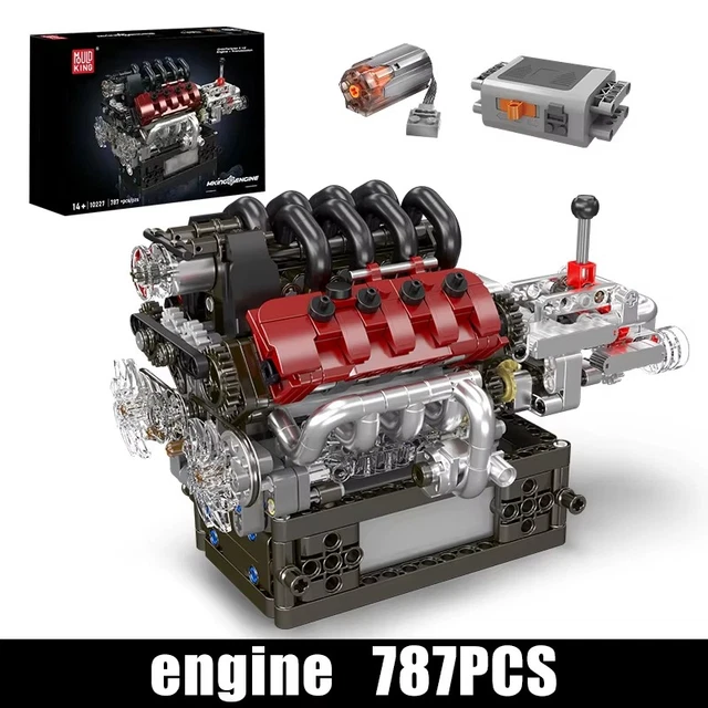 Mould King 10225 Technik V8 Motor Et Getriebe - Kit Construction 855+ Pièces Avec Moteur Jouet éducatif Mécanique