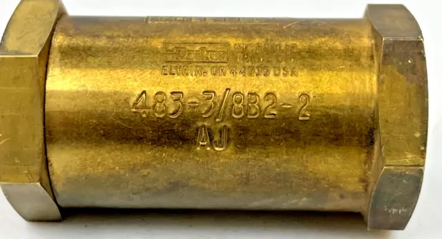 PARKER 483-3/8B2-2 Brass  Free Flow Check Valve-8