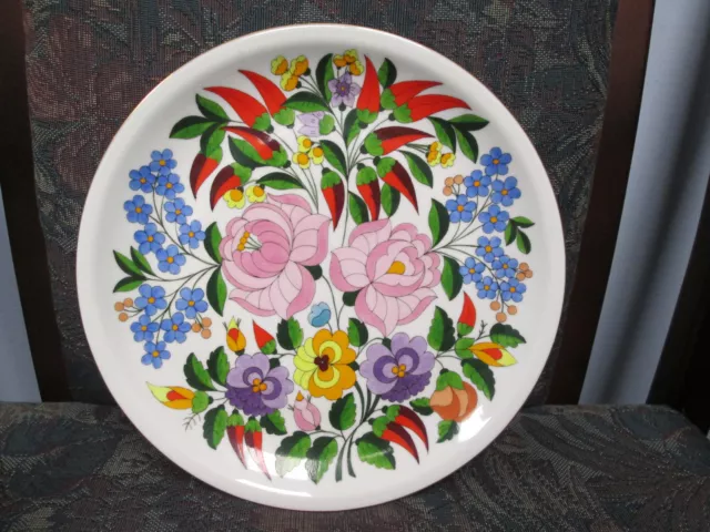 Kalocsa Hand Painted Porcelain Decorated Beautiful Wall Plate 9 1/4"