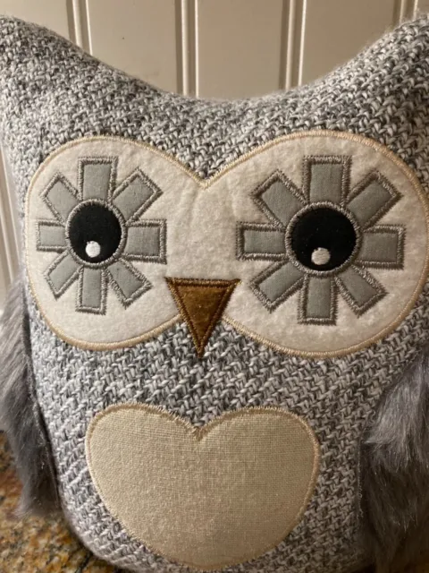 Fabric Gray Owl Weighted Door Stop