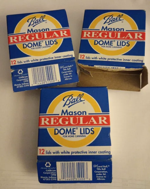 Vintage BALL Regular Mason Jar Dome Lids - 3 Open Boxes  (27 total Lids)