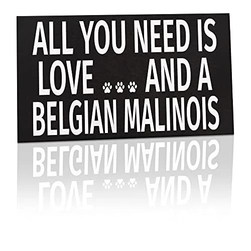 JennyGems Belgian Malinois Gifts Belgian Malinois Sign Love and a Belgian Mal...