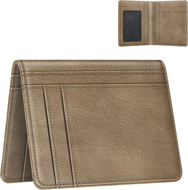 Slim Minimalist RFID Blocking Bifold Credit Card Holder Wallet for Men Women