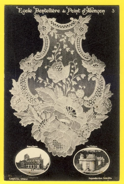 cpa Art Normand ÉCOLE DENTELLIÈRE de POINT d'ALENÇON lacemaking school in France