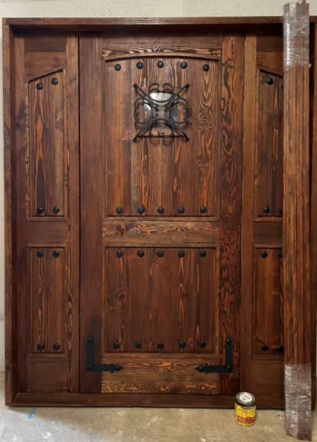 Rustic reclaimed lumber double door w/hardware You choose dimensions solid wood