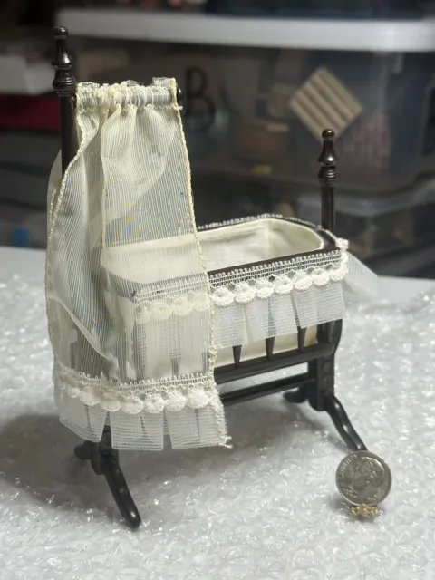 Vintage Dollhouse Victorian Cradle 1:12 Miniature