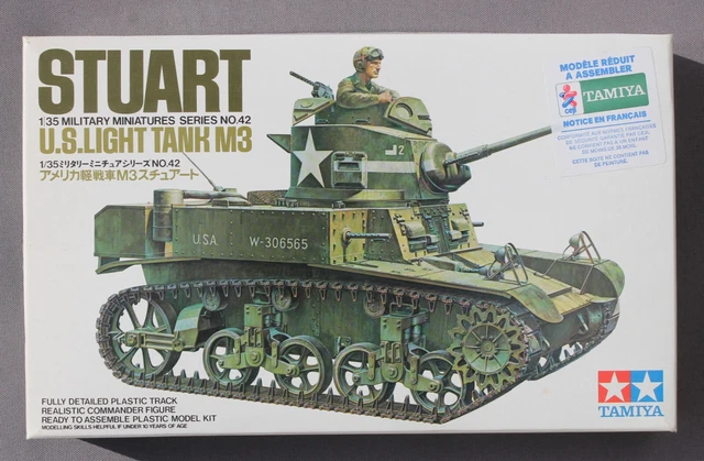maquette militaire Tamiya char Stuart US Light Tank M3 ref 42 échelle 1/35