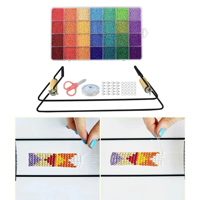 Telar de cuentas 28 colores hilo de perlas para la fabricación de joyas hágalo usted mismo