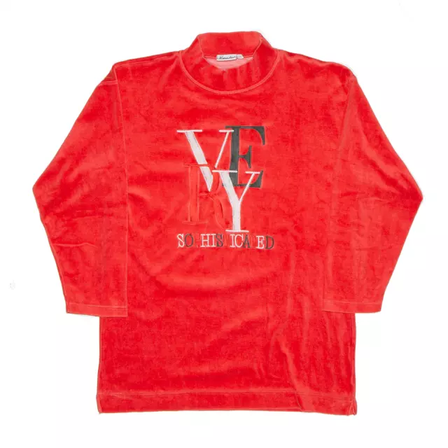 Felpa vintage ESSENTIAL FEELING donna molto sofisticata rossa anni '90 S