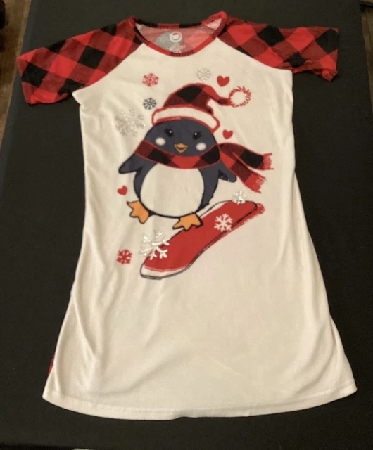Penguin Night Gown PJ Dress Christmas Size 10/12