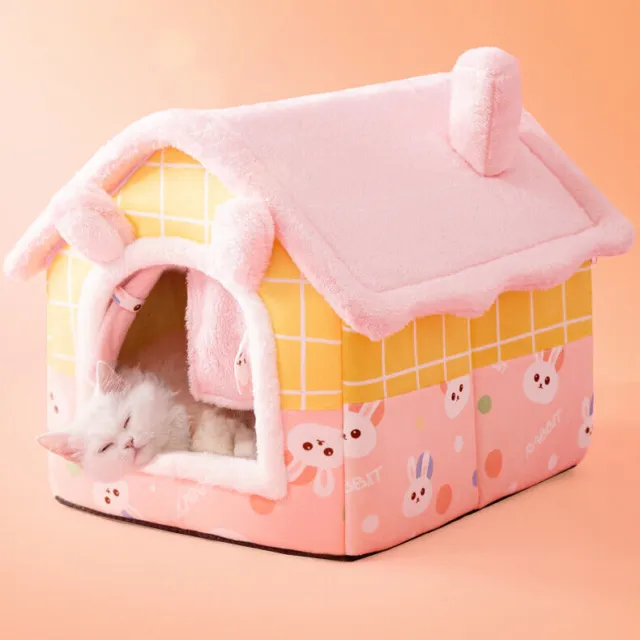 Pet Dog Cat House Beds Kennel Indoor Raised Tent Cushion Mat Warm Soft For dog