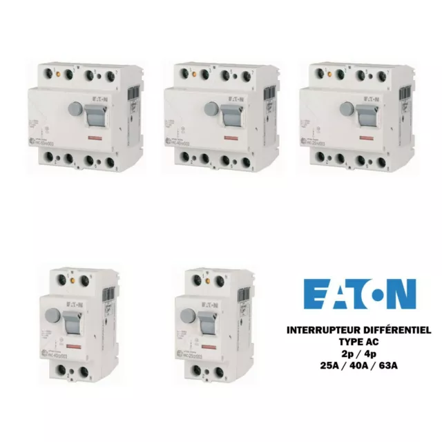 Interrupteur différentiel Type AC 2P/4P 25A/40A/63A RCCB EATON