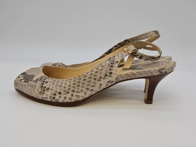 Cole Haan Air Snake Print Womens Size 8.5 B Leather Slingback Sandals Heels