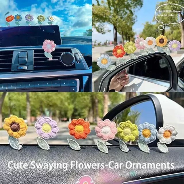 Décor de voiture accrocheur 7 pièces fleur dansante bobblehead décoration int