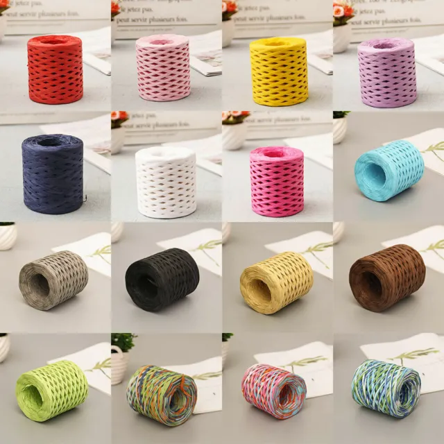 200M/Roll Raffia Rope Straw DIY Craft Packing Thread Paper Ribbon Wedding Decor