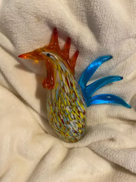 Unbranded MULTI-COLORED ROOSTER PAPERWEIGHT 5.5" Tall