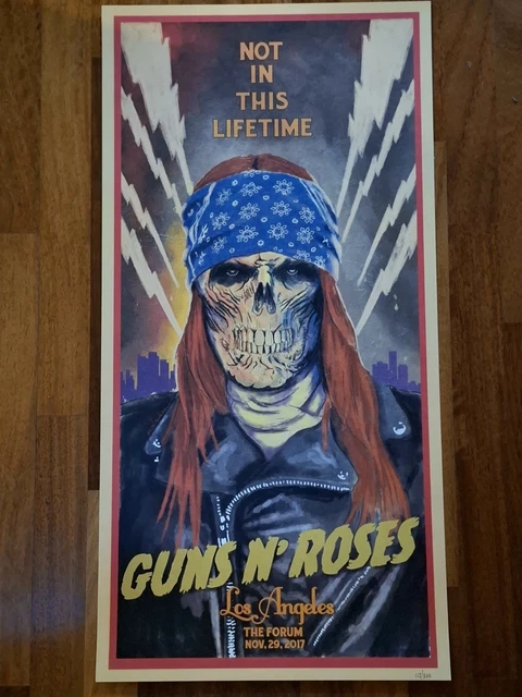 GUNS N' ROSES AXL ROSE Lithograph/Poster L.A. 2017 LIMITED EDITION (112 ...
