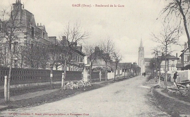 CPA 61 ORNE approx. GACE Boulevard de la Gare Animée Vimoutiers Perche Mortagne