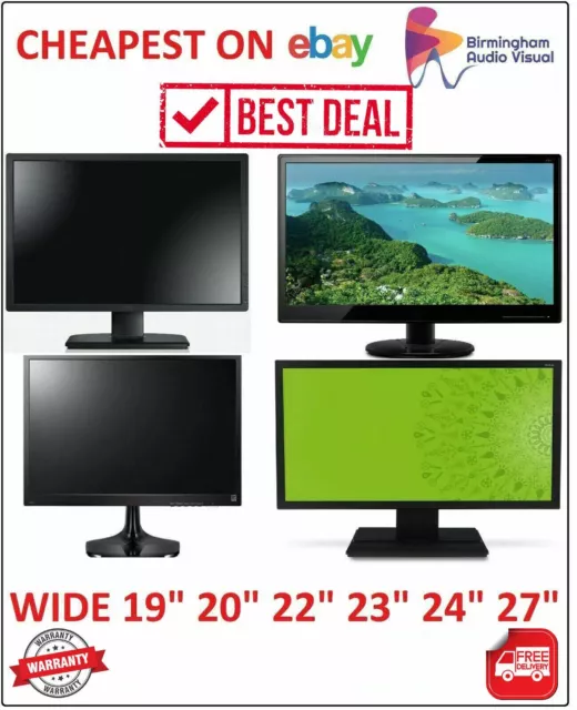 Cheap 19" 20" 22" 23" 24" 27" TFT PC Computer Monitor VGA HDMI DVI Flat Screen