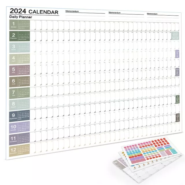 2025 WALL HANGING Calendar Yearly Planner Sheet Memo Pad Schedule