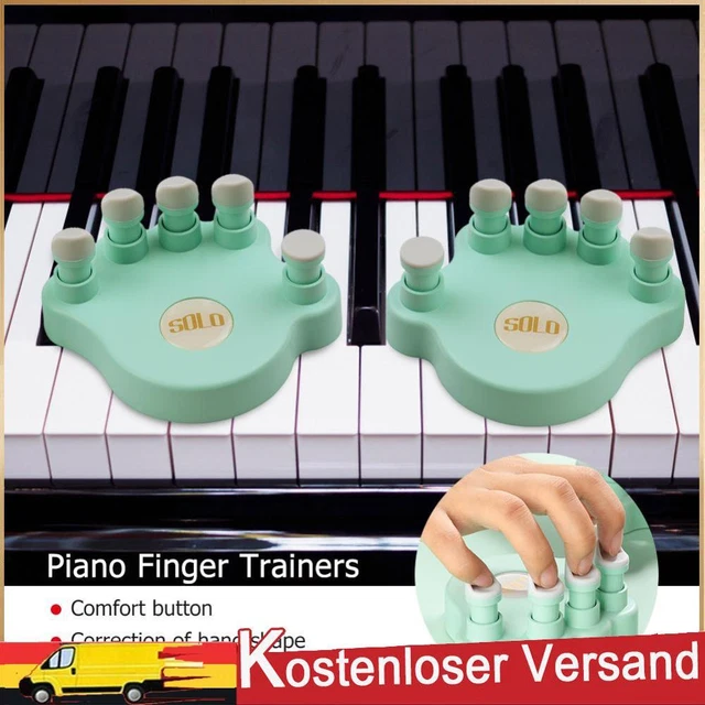 1 Pair Piano Finger Trainers Hand Strength Exerciser for Beginner (Green)