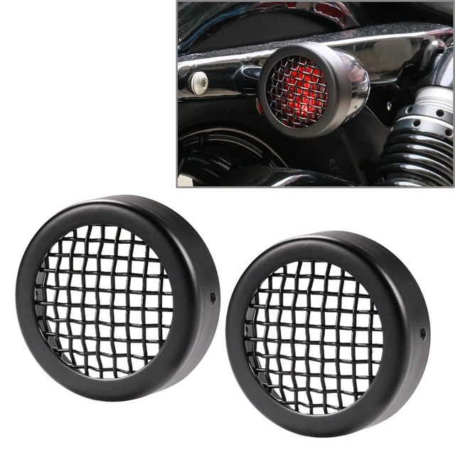 Pair Turn Signal Grill Cover Black For Harley Sportster XL883 XL1200 X48