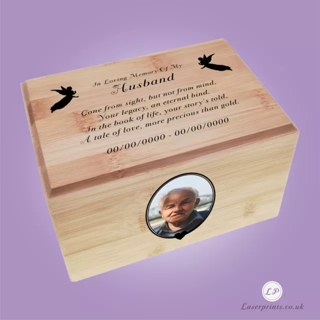 Ashes Memorial Funeral Human Cremation Funeral Keepsake Adult Bamboo Photo Urns