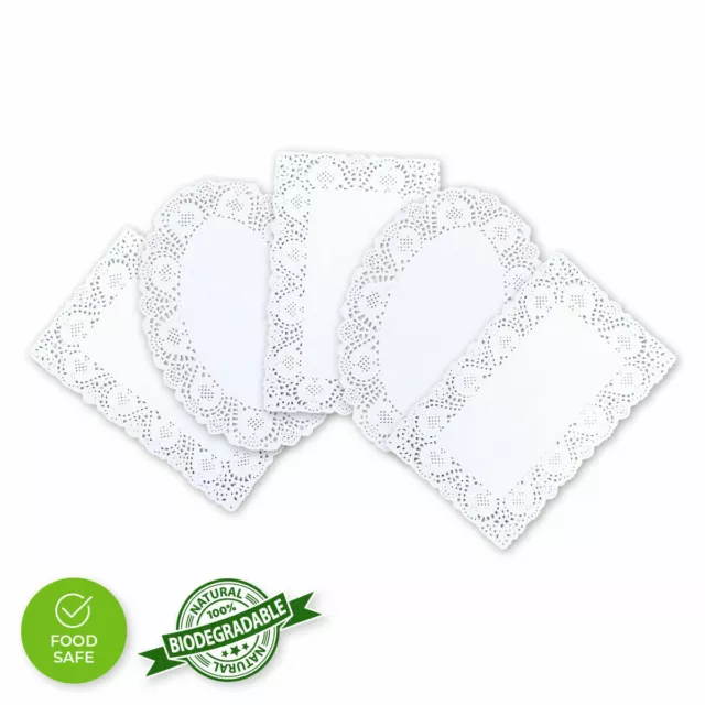 [240PCE] Home Master Doilies Paper Oval Rectangle Lace Elegant Decorative