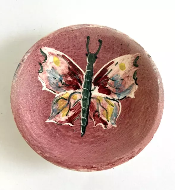 Vintage Vande Australian Pottery Hand Painted Butterfly Pin Dish Mini Plate