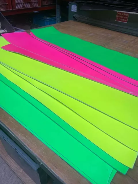 Fluoreszierende Leder Butt Split Panels 12 Zoll breit - 48 Zoll lang 2