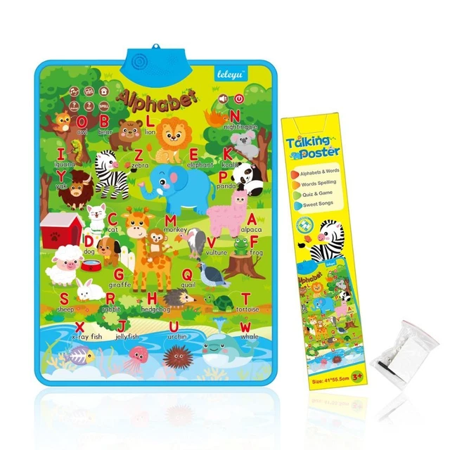 AUDIO WALL CHART Alphabet Wall Chart Kids Learning Poster Baby Learning ...