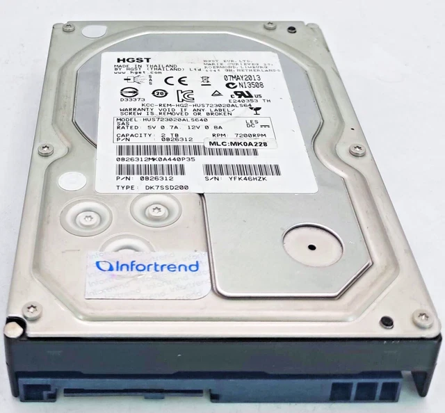 Disque Dur Hitachi HUS723020ALS640 2 To SAS 7200 Tr/min - 3,5" - Occasion