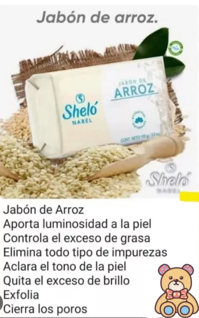 SheloNabel Jabón de Arroz Rice Soap 🧼 Elimina manchas, recupera el tono de Piel