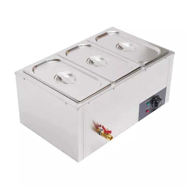 3*7 L Speisenwärmer Bain Marie Elektrische Speisewärmer Edelstahl Wärmebehälter
