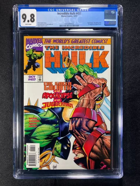 Incredible Hulk #457 CGC 9.8 NM/MT War Hulk vs Juggernaut VHTF in 9.8 WP 1997