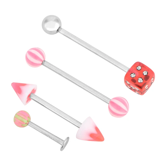 110x/set Tongue Nose Belly Button Rings Mixed Stainless Steel Body Piercing GDT