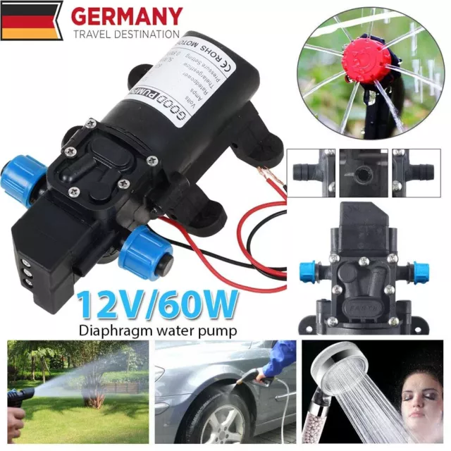 60W Wasserpumpe Selbstansaugende Pumpe 12 Volt Hochdruckpumpe Membranpumpe Yacht