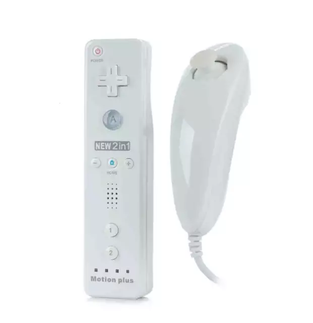 Télécommande Wiimote plus (Motion plus inclus) et Nunchuck pour  Wii et Wi U