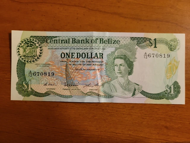 🇧🇿 Belize 1 dollar 1987  P-46c  banknote 053122-6