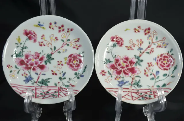 ⭕️ Two 18th Century Chinese export Famille Rose plates Kangxi Yongzheng Qianlong