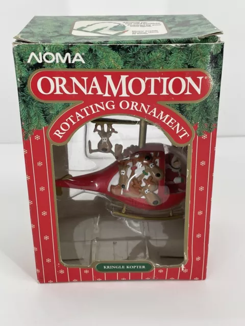 Noma Ornamotion Kringle Kopter Santa Helicopter Rotating Christmas Ornament! 80s