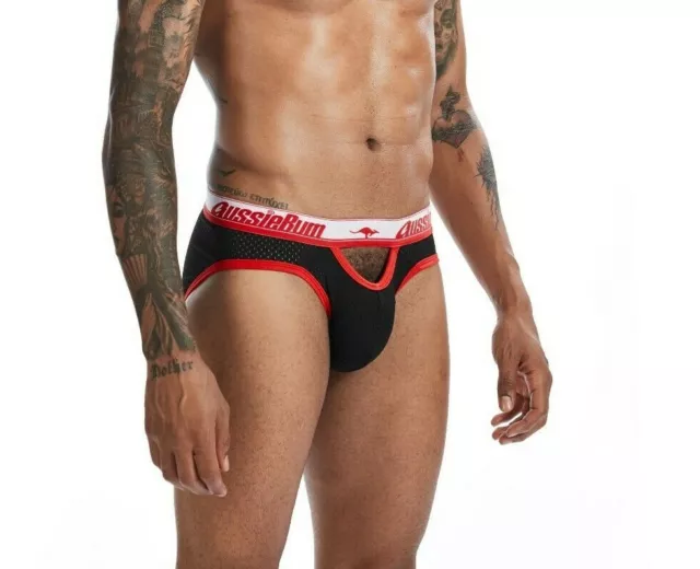 BLACK & RED See-Through Riot Summer Aussiebum Gay Men's Underwear/Briefs  £12.95 - PicClick UK