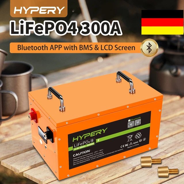 Batteria solare al litio n. iva 12,8 V 300 Ah LiFePO4 Bluetooth camper camper off-grid