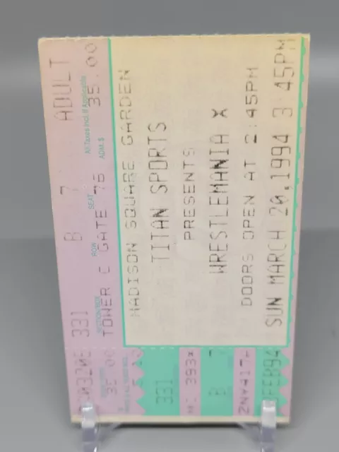 Wrestlemania X 10 Ticket Stub Madison Square Garden 1994 WWE WWF New York City