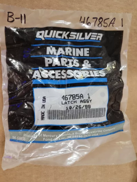 NEW Quicksilver Mercury Marine Latch Assembly 46785A1. Genuine OEM Factory Parts