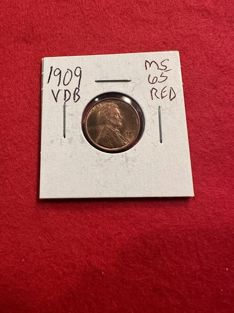 Uncirculated Red 1909 VDB Philadelphia Mint Copper Lincoln Wheat Cent