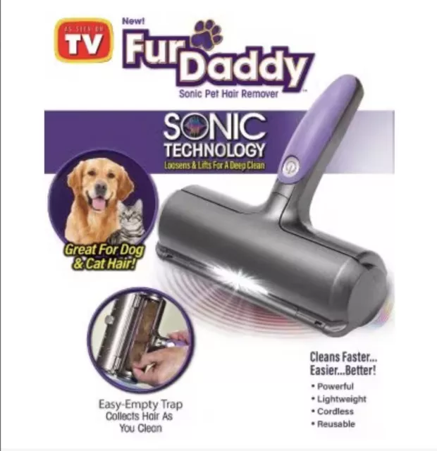 Fur Daddy - As Seen On TV - Cordless Sonic Pet Hair Remover for Dogs & Cats