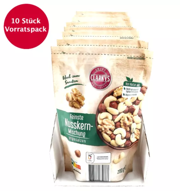 10 x 200 g miscela semi di noce fine Clarky confezione da 2 kg