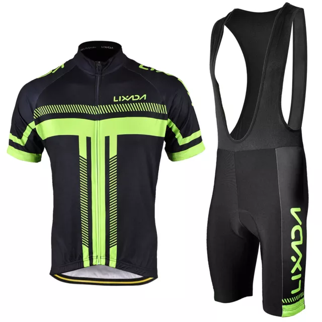 Men's Short Sleeve Cycling Jersey Padded Bib Short Set Cycling Cloth Set N1M9
