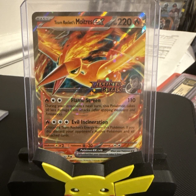 Tcg Rockets Store POKÉMON TCG TEAM Rockets Moltres EX Destined Rivals 031/182 Stamped UPC ...